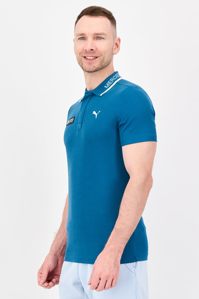 PUMA Men Sportswear Fit Short Sleeve Outdoor Polo Shirt, Teal Blue - Image 2